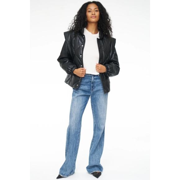 NWT Pistola Calista Puffer Jacket Removable Sleeves Vegan Leather Size XL - Picture 1 of 4